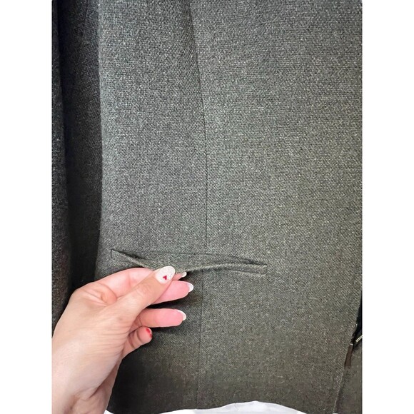 Land’s End Women’s Short Zip Collared Jacket Olive Green Wool Blend Size 12 - Picture 6 of 15